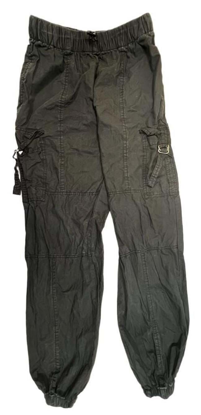 rue21 Black Cargo Pants Women Size Small Elastic Waist Parachute Joggers Y2K